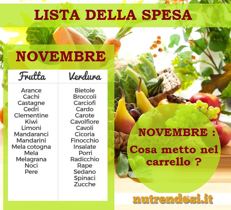 LISTA SPESA NOVEMBRE