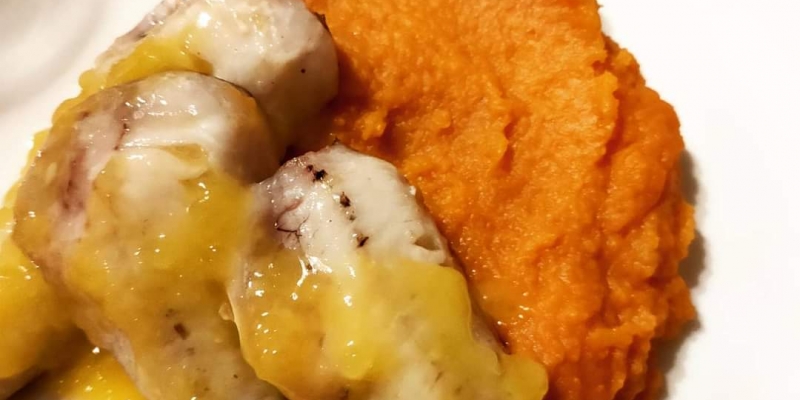 Gallinella all'arancia con puré di patate americane senza glutine senza lattosio